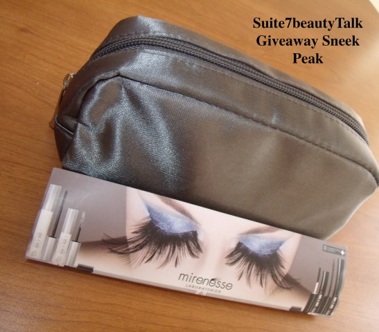 This lovely satin silver makeup case is filled to the brim with makeup goodies, and then there's the jumbo Mirenesse Lip Bomb lip gloss too large to fit inside. 